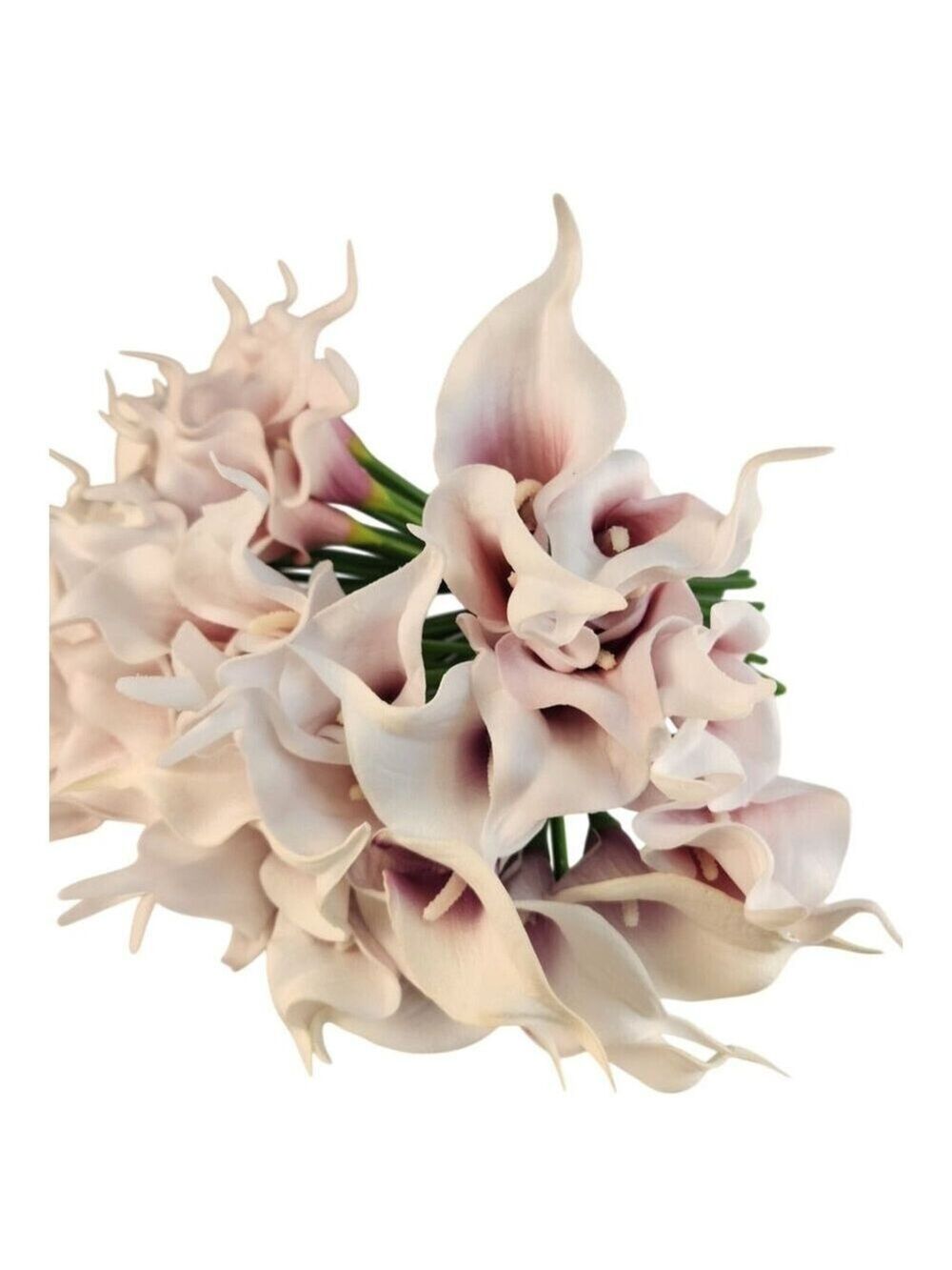 Lavender Purple and White Faux Calla Lily Stems 15 Inch Wedding Artificial Flowe - Picture 10 of 11